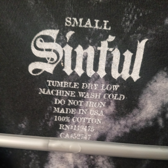 Sinful Black /White Print With Pink Roses and Skull Small Size Stretchy - Picture 14 of 14